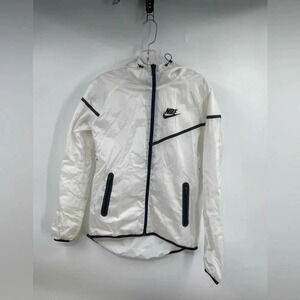 Nike Tech Aeroshield Windbreaker Jacket Sz S White And Black Running Outdoor Gym